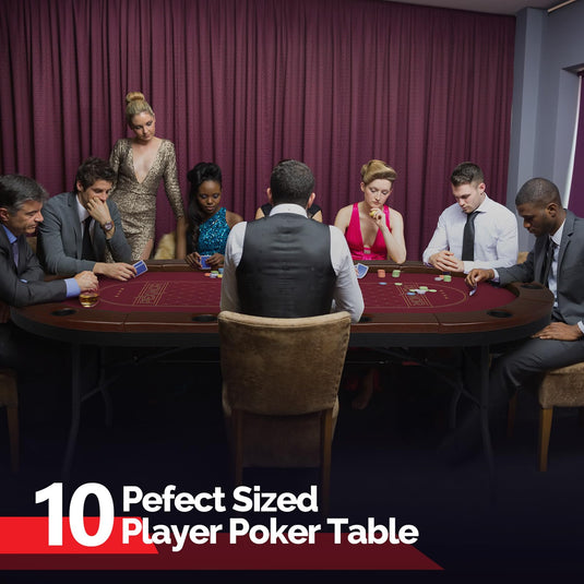 PEXMOR 10 Player Foldable Poker Table Portable Game Table