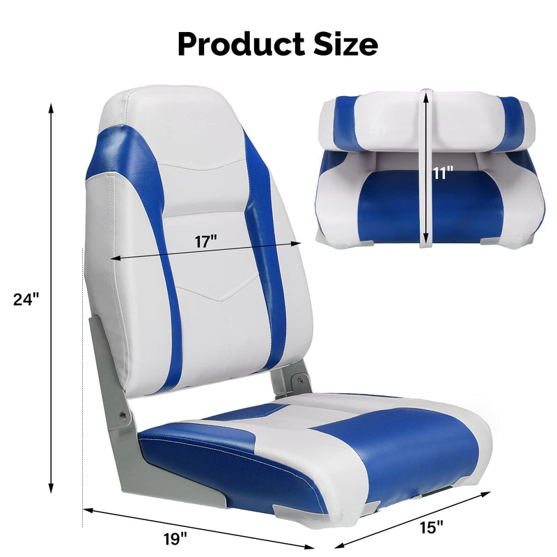 Load image into Gallery viewer, PEXMOR Boat Seats 2 Pack Folding Boat Seats Captain Boat Seat
