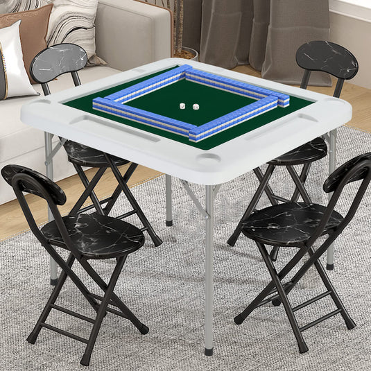 PEXMOR 35" Folding Mahjong Table 4 Player Portable Poker Domino Card Game Table