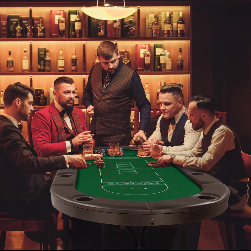 Load image into Gallery viewer, PEXMOR Foldable Poker Table 8 Player Folding Blackjack Texas Holdem Poker Table
