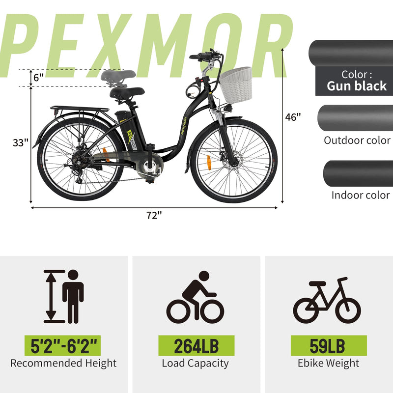 Load image into Gallery viewer, PEXMOR 26-Inch Electric Bike for Adults in Black/White
