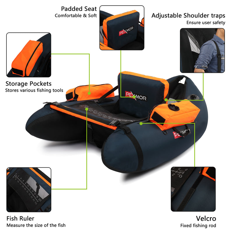 Load image into Gallery viewer, PEXMOR 350lbs Adjustable Inflatable Fishing Float Tube
