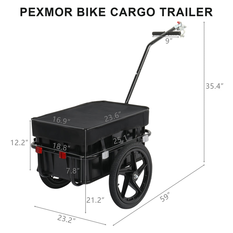 Load image into Gallery viewer, PEXMOR Bicycle Cargo Trailer with Removable Box and Waterproof Cover
