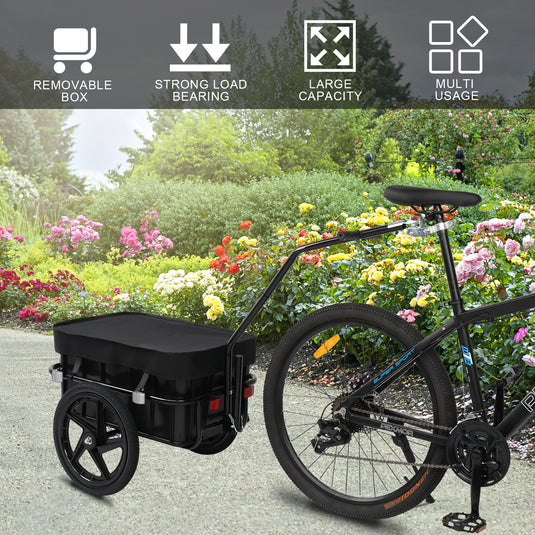 PEXMOR Bicycle Cargo Trailer with Removable Box and Waterproof Cover