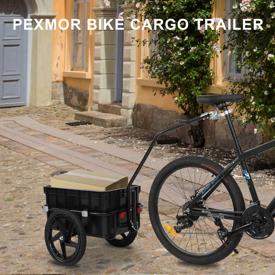 PEXMOR Bicycle Cargo Trailer with Removable Box and Waterproof Cover