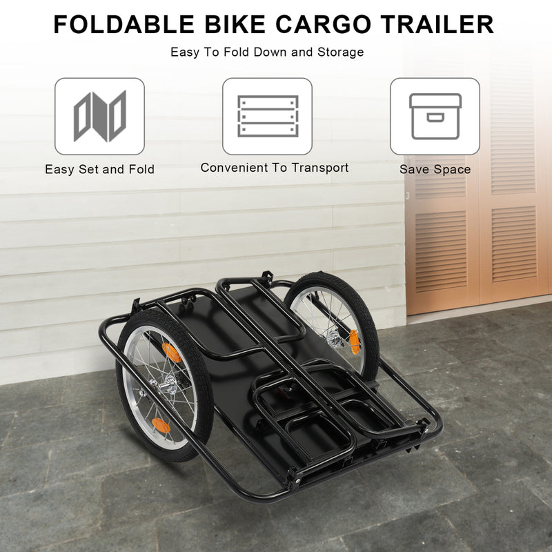 Load image into Gallery viewer, PEXMOR Foldable Bike Cargo Trailer with Universal Bike Hitch
