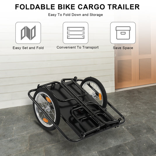 PEXMOR Foldable Bike Cargo Trailer with Universal Bike Hitch