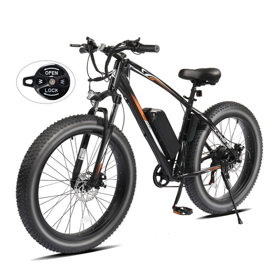 PEXMOR 26"x4" 7 Speed Fat Tire Ebike Electric Bicycle 500W 48V 13AH Removable Battery