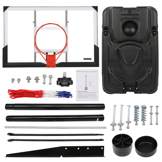 PEXMOR 44" Portable Basketball Hoop Goal 10ft Adjustable Backboard