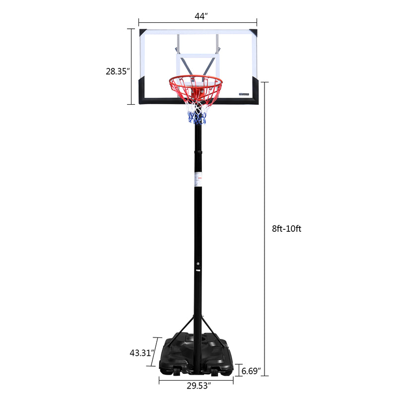 Load image into Gallery viewer, PEXMOR LX-B076 Portable Basketball Hoop Goal Height Adjustable
