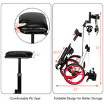 PEXMOR Portable 3 Wheel Folding Golf Push Cart Black/Blue/Green/Red