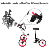 PEXMOR Portable 3 Wheel Folding Golf Push Cart Black/Blue/Green/Red