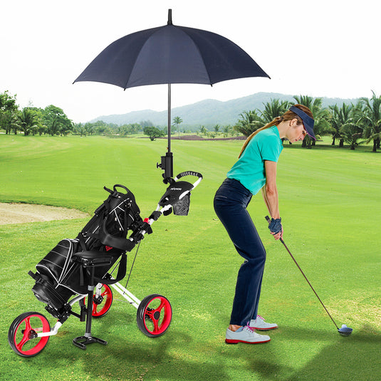 PEXMOR Portable 3 Wheel Folding Golf Push Cart Black/Blue/Green/Red