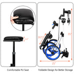 PEXMOR Portable 3 Wheel Folding Golf Push Cart Black/Blue/Green/Red