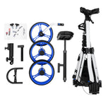 PEXMOR Portable 3 Wheel Folding Golf Push Cart Black/Blue/Green/Red