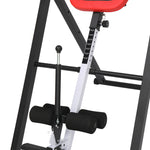 PEXMOR Back Stretcher Machine Inversion Table with Shoulder Holder & Adjustable Safe Belt & Headrest Red/White