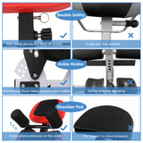 PEXMOR Back Stretcher Machine Inversion Table with Shoulder Holder & Adjustable Safe Belt & Headrest Red/White