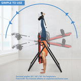 PEXMOR Back Stretcher Machine Inversion Table with Shoulder Holder & Adjustable Safe Belt & Headrest Red/White