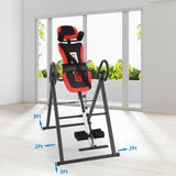 PEXMOR Back Stretcher Machine Inversion Table with Shoulder Holder & Adjustable Safe Belt & Headrest Red/White
