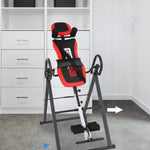 PEXMOR Back Stretcher Machine Inversion Table with Shoulder Holder & Adjustable Safe Belt & Headrest Red/White