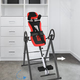 PEXMOR Back Stretcher Machine Inversion Table with Shoulder Holder & Adjustable Safe Belt & Headrest Red/White