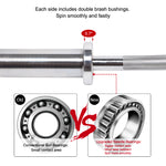 PEXMOR 47inch Olympic Curl Bar Barbell Silver/Black