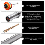 PEXMOR 47inch Olympic Curl Bar Barbell Silver/Black