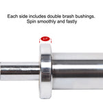 PEXMOR 47inch Olympic Curl Bar Barbell Silver/Black