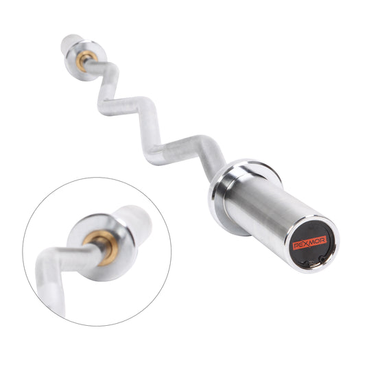 PEXMOR 47inch Olympic Curl Bar Barbell