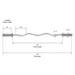 PEXMOR 47inch Olympic Curl Bar Barbell Silver/Black