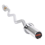 PEXMOR 47inch Olympic Curl Bar Barbell Silver/Black