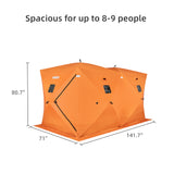 PEXMOR Waterproof Oxford Fabric Pop-up Hub-Style 15/31lbs Ice Fishing Shelter Orange