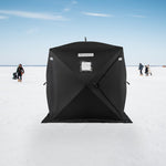 PEXMOR Waterproof Oxford Fabric Pop-up Hub-Style 15lbs Ice Fishing Shelter Black