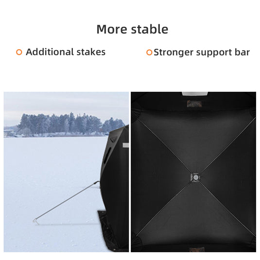 PEXMOR Waterproof Oxford Fabric Pop-up Hub-Style 15lbs Ice Fishing Shelter Black