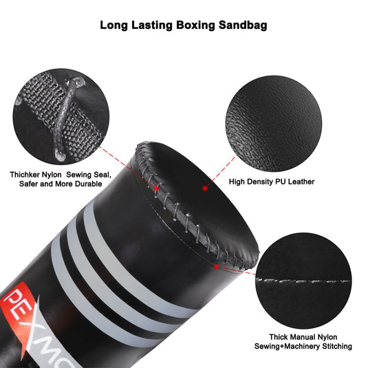 PEXMOR  Freestanding Punching Boxing Bag with Suction Cup Armor Base Black
