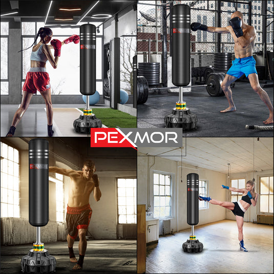 PEXMOR  Freestanding Punching Boxing Bag with Suction Cup Armor Base Black