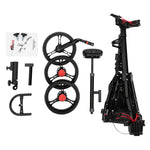 PEXMOR Portable 3 Wheel Folding Golf Push Cart Black/Blue/Green/Red