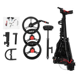 PEXMOR Portable 3 Wheel Folding Golf Push Cart Black/Blue/Green/Red