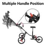 PEXMOR Portable 3 Wheel Folding Golf Push Cart Black/Blue/Green/Red