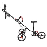 PEXMOR Portable 3 Wheel Folding Golf Push Cart Black/Blue/Green/Red
