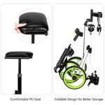 PEXMOR Portable 3 Wheel Folding Golf Push Cart Black/Blue/Green/Red