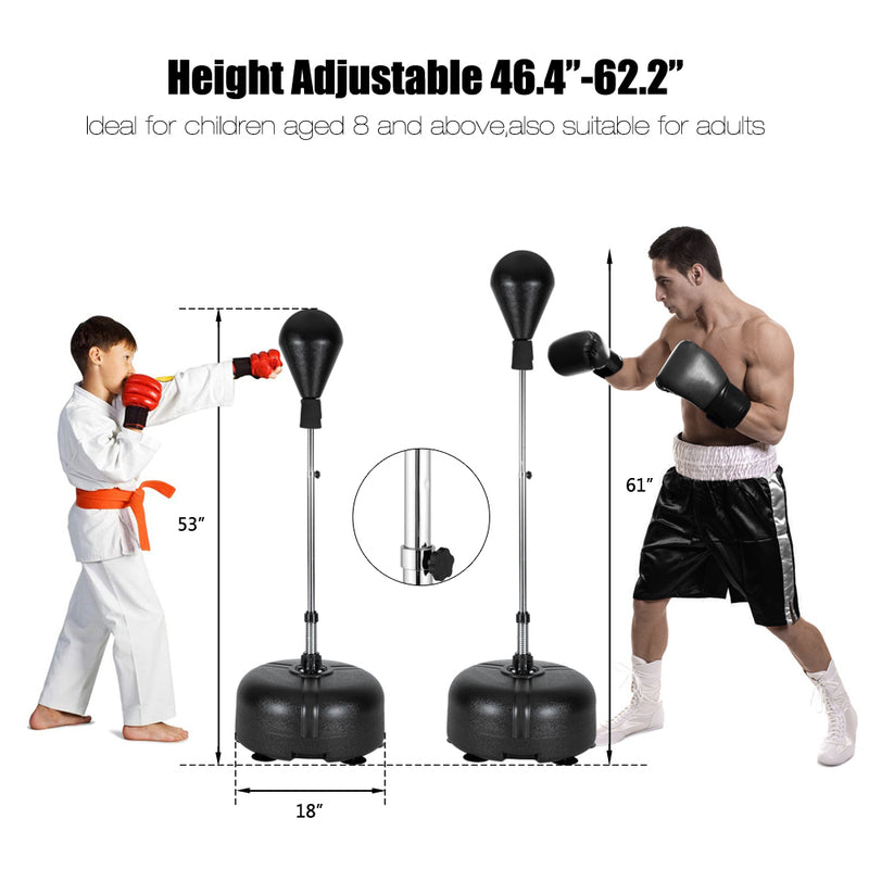 Load image into Gallery viewer, PEXMOR Height Adjustable Freestanding Punching Reflex Bag with Stand Black
