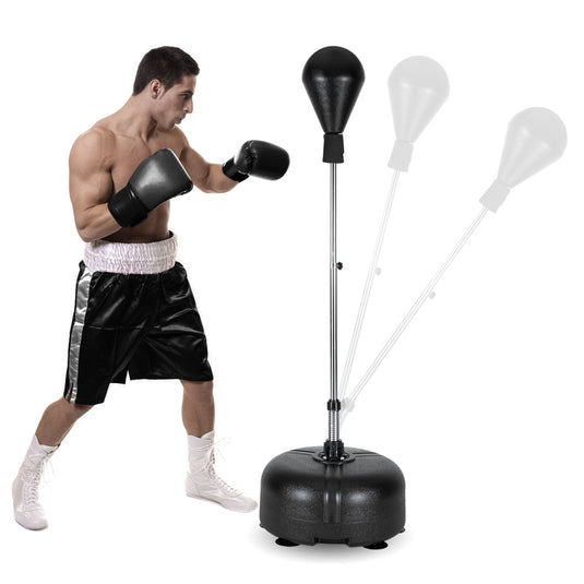 PEXMOR Height Adjustable Freestanding Punching Reflex Bag with Stand Black