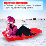 PEXMOR 35in 2 Packs Plastic Kids Snow Sled Green + Red/Blue