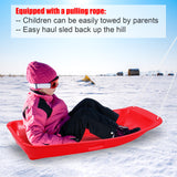 PEXMOR 35in 2 Packs Plastic Kids Snow Sled Green + Red/Blue
