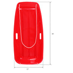 PEXMOR 35in 2 Packs Plastic Kids Snow Sled Green + Red/Blue