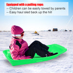 PEXMOR 35in 2 Packs Plastic Kids Snow Sled Green + Red/Blue