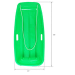 PEXMOR 35in 2 Packs Plastic Kids Snow Sled Green + Red/Blue