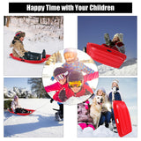PEXMOR 35in 2 Packs Plastic Kids Snow Sled Green + Red/Blue