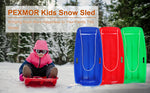 PEXMOR 35in 2 Packs Plastic Kids Snow Sled Green + Red/Blue